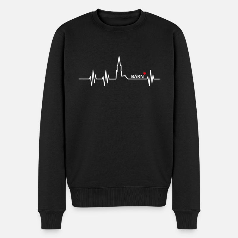 Für Bern schlägt mein Bärn Herz - für ächti Bärner - Männer Premium Bio Pullover - Schwarz