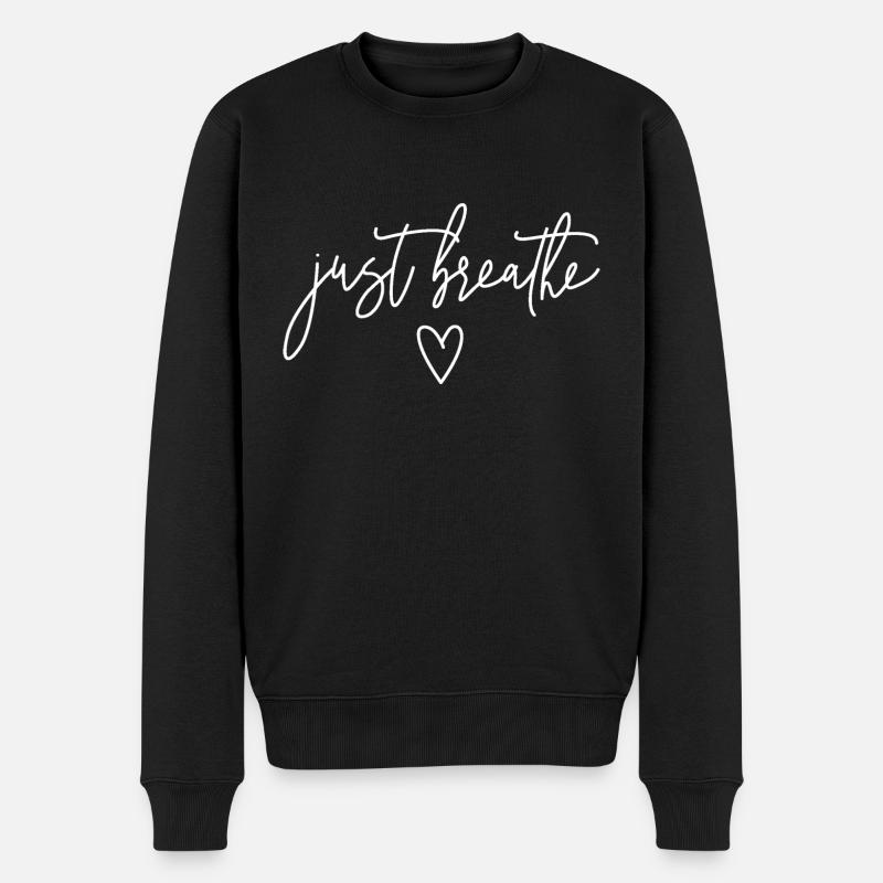 Just Breathe - Männer Premium Bio Pullover - Schwarz
