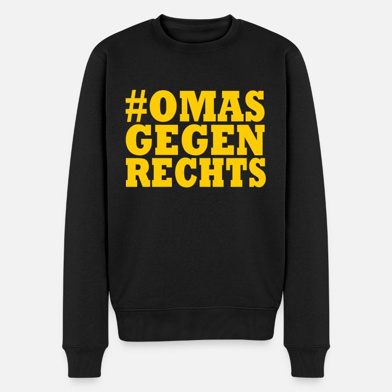omas gegen rechts - Männer Premium Bio Pullover - Schwarz