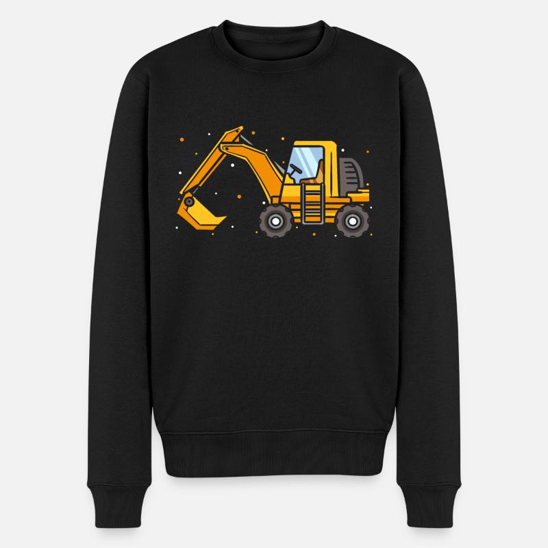 Bagger Kind Geschenk Spielzeug Motiv Baustelle - Männer Premium Bio Pullover - Schwarz