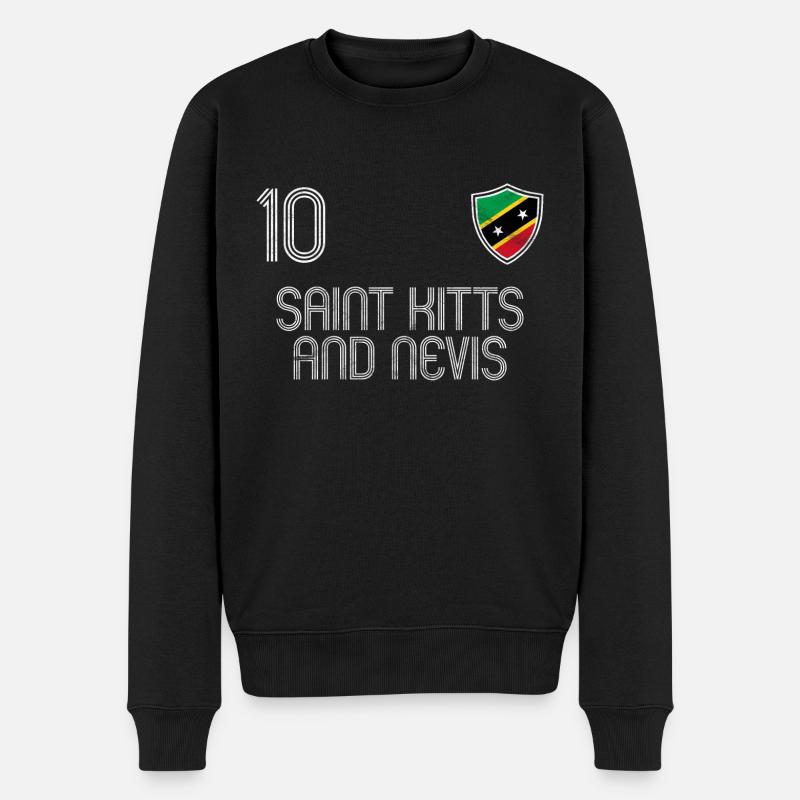 St. Kitts und Nevis Fußball Mannschaft - Männer Premium Bio Pullover - Schwarz