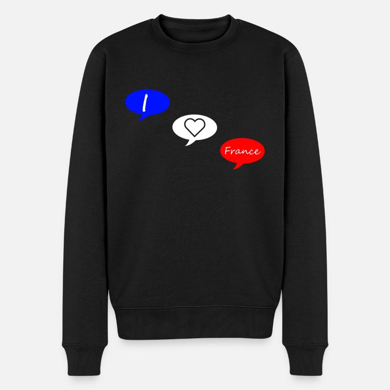 Ich liebe Frankreich blau weiß rot - Männer Premium Bio Pullover - Schwarz