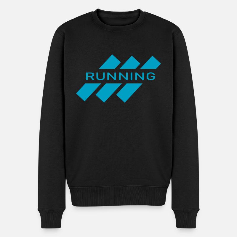 Marathon Running Run jogging - Männer Premium Bio Pullover - Schwarz