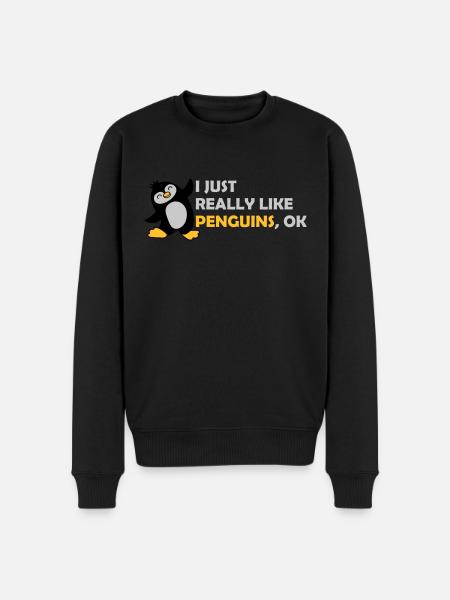 I just like penguins - Men's Premium Organic Jumper - black