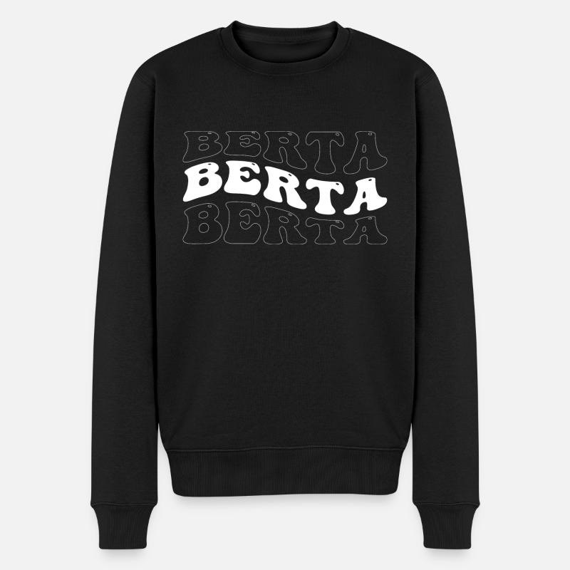 Lustig Berta Groovy 4 Männer Damen Cool Berta Tie Dye - Männer Premium Bio Pullover - Schwarz