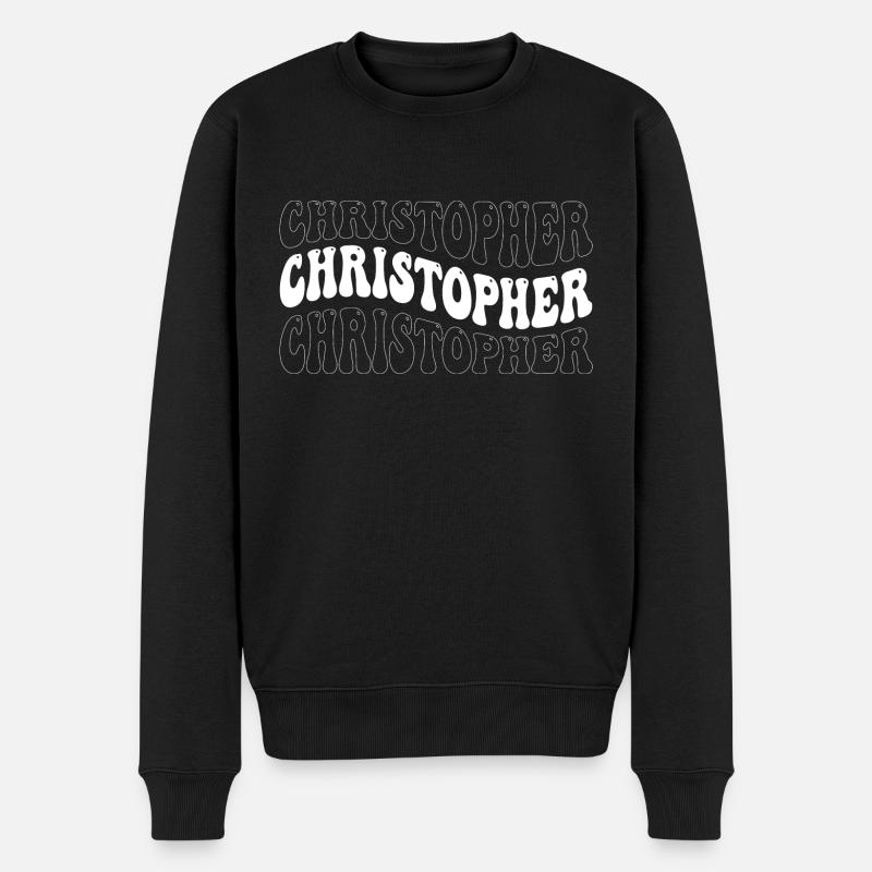 Sjov Christopher Groovy 4 mænd kvinder cool - Økologisk premium-sweatshirt til mænd - sort