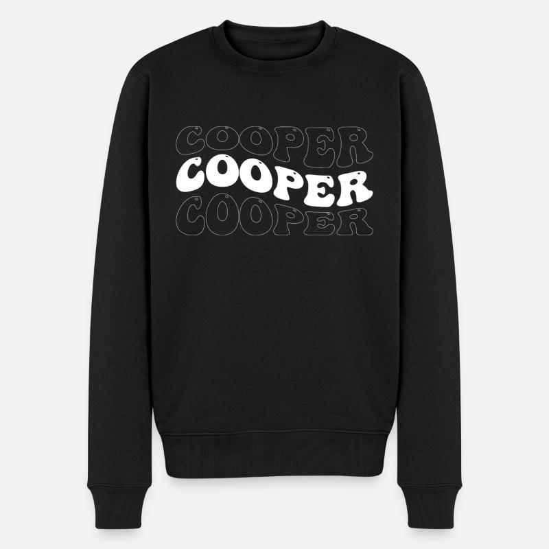 Funny Cooper Groovy 4 Männer Damen Cool Cooper Krawatte - Männer Premium Bio Pullover - Schwarz