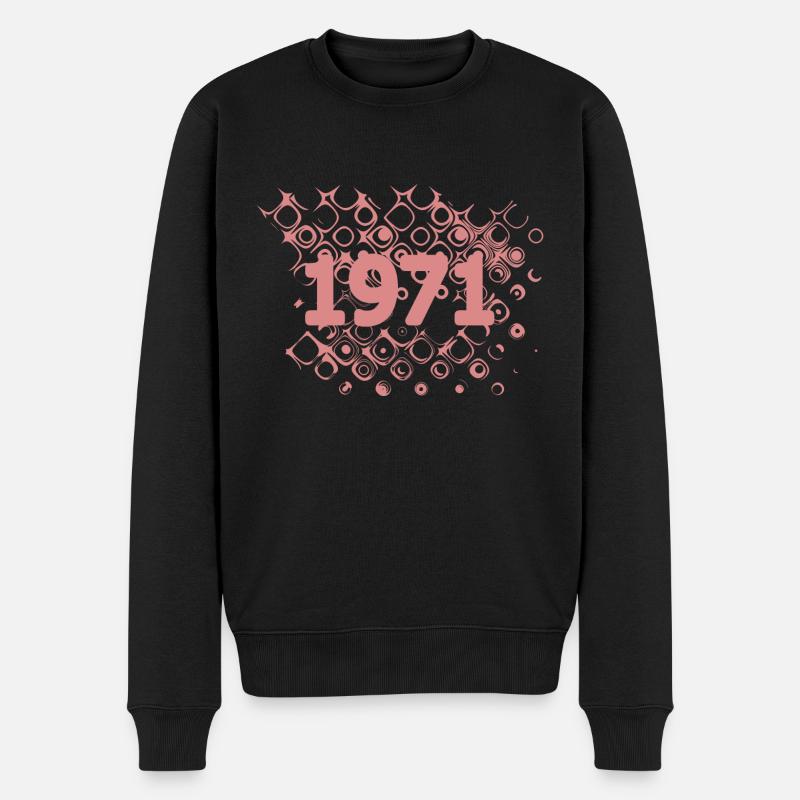 Retro 1971 - Männer Premium Bio Pullover - Schwarz