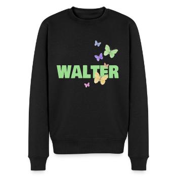 Geschenk für Walter - Männer Premium Bio Pullover - Schwarz - Vorne - Nico (187cm)