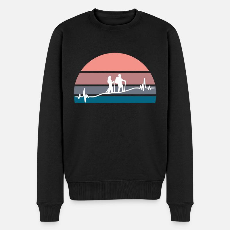 Randonnée au coucher du soleil - Pull Premium bio Homme - noir
