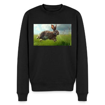 Jumping Rabbit - Men's Premium Organic Jumper - black - Front - Nico (187cm)