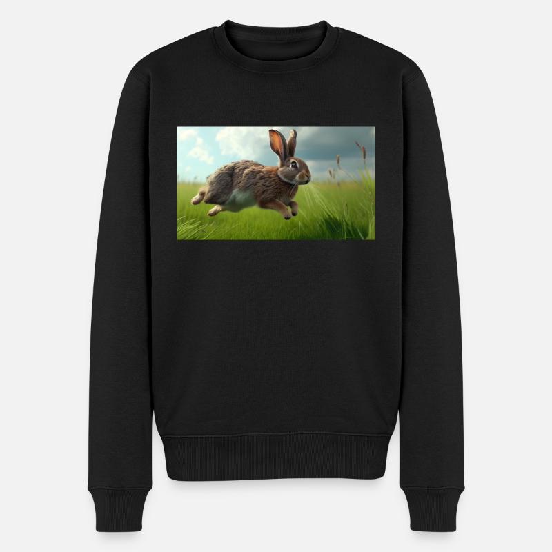 Jumping Rabbit - Men's Premium Organic Jumper - black