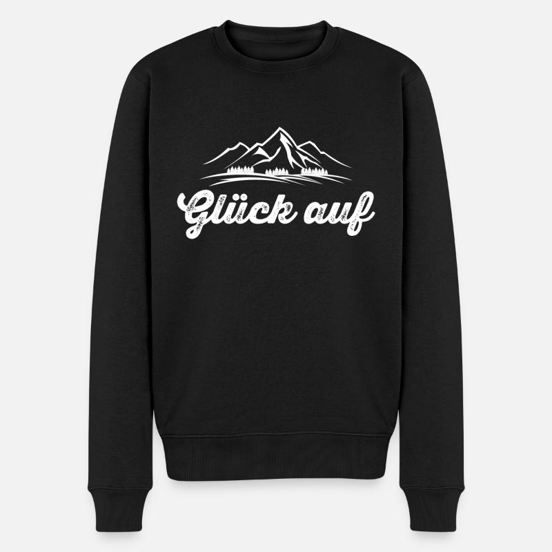 Glück auf Erzgebirge Heimat - Männer Premium Bio Pullover - Schwarz