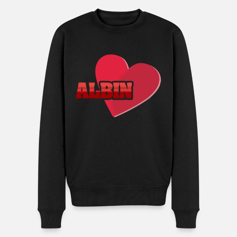 Geschenk für Albin - Männer Premium Bio Pullover - Schwarz