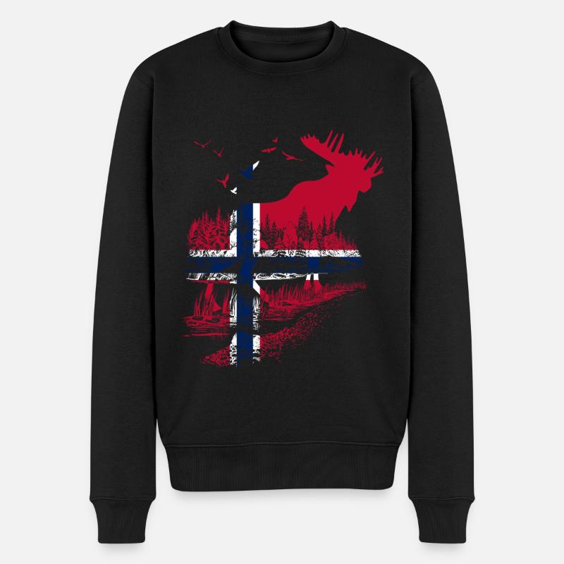 NORWEGEN ELCH - Männer Premium Bio Pullover - Schwarz