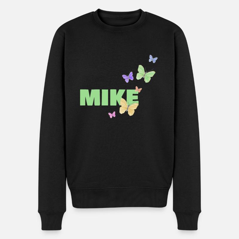 Vorname Mike - Männer Premium Bio Pullover - Schwarz