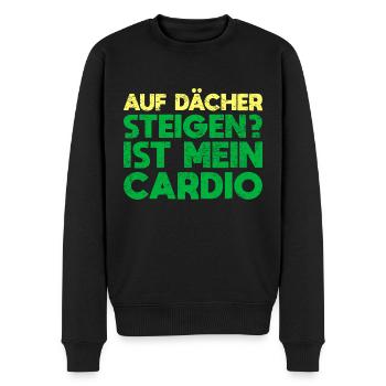 Auf Dächer Steigen? Ist Mein Cardio - Männer Premium Bio Pullover - Schwarz - Vorne - Nico (187cm)