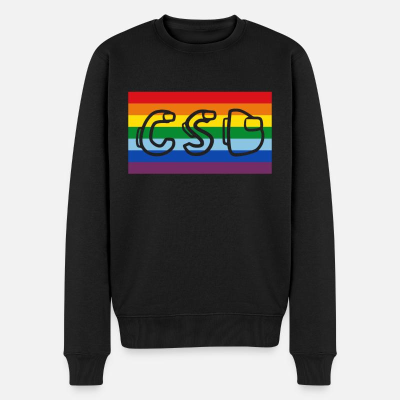 regenbogenfahne csd - Männer Premium Bio Pullover - Schwarz