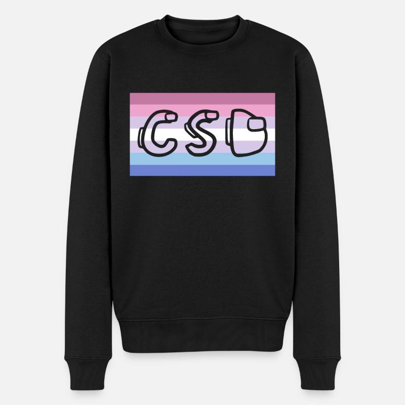 bigender pride CSD - Männer Premium Bio Pullover - Schwarz