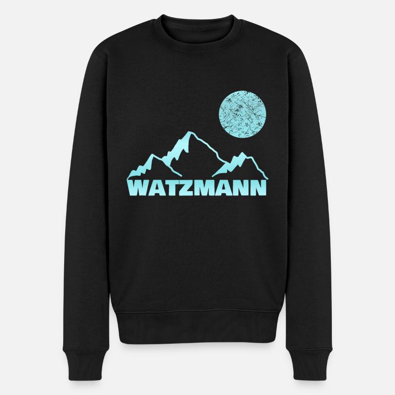Watzmann - Männer Premium Bio Pullover - Schwarz