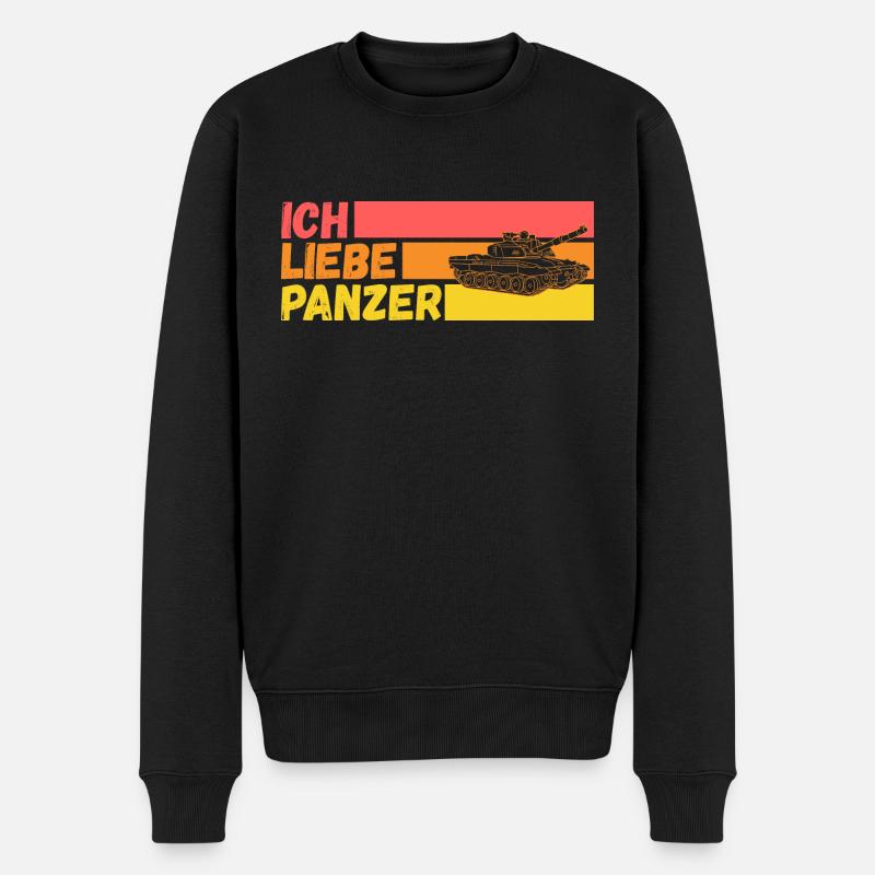 Panzerfahrer Soldat Panzer - Männer Premium Bio Pullover - Schwarz