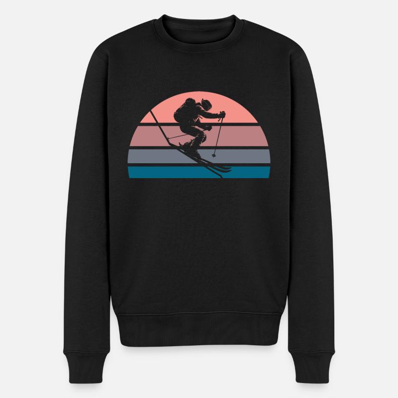 Skitour-Downhill - Männer Premium Bio Pullover - Schwarz