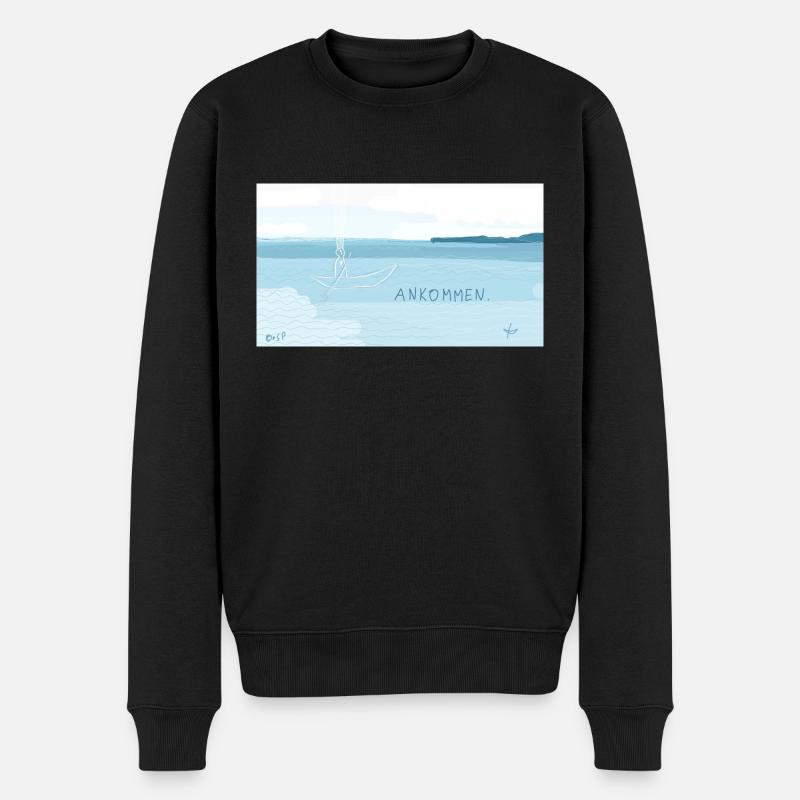 Ankommen. - Männer Premium Bio Pullover - Schwarz