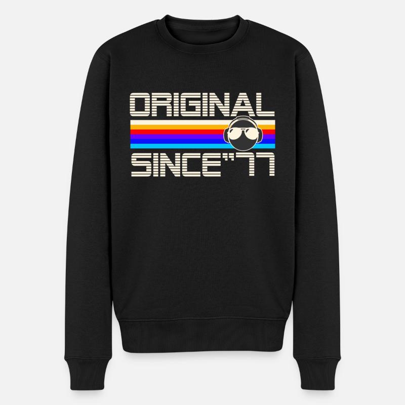 Seit 77 - Männer Premium Bio Pullover - Schwarz