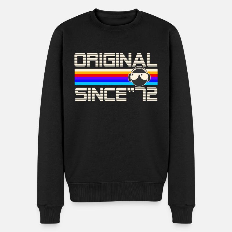 Seit 72 - Männer Premium Bio Pullover - Schwarz