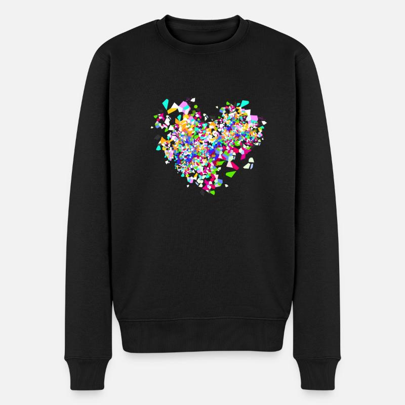 Konfetti, Herz, karneval, Konfettiherz - Männer Premium Bio Pullover - Schwarz