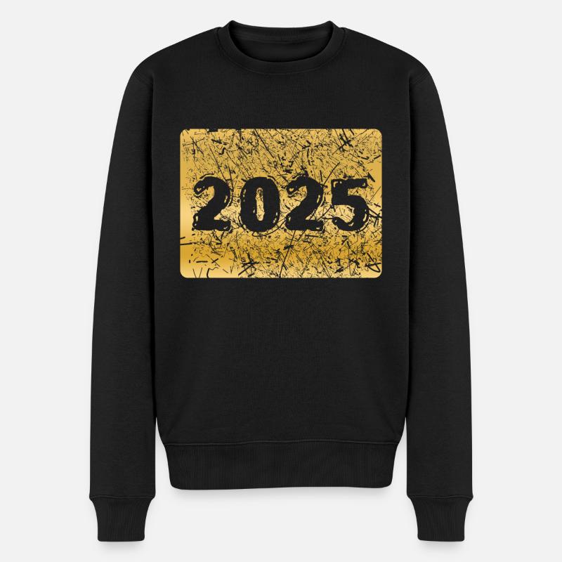 2025 - Männer Premium Bio Pullover - Schwarz