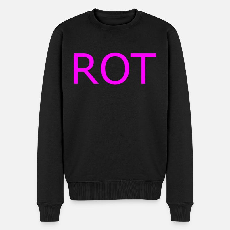 ROT in PINK - Männer Premium Bio Pullover - Schwarz