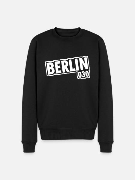 Berlin - 030 - Capital - Germany - Area Code - Men's Premium Organic Jumper - black