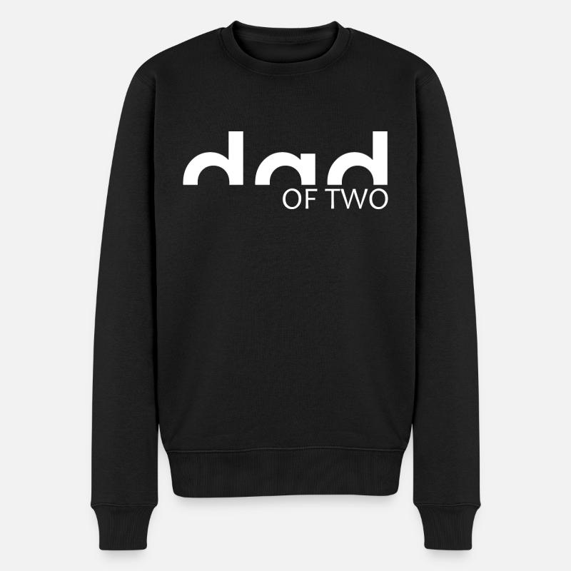 Vater von zwei Kindern - PAPA - Männer Premium Bio Pullover - Schwarz