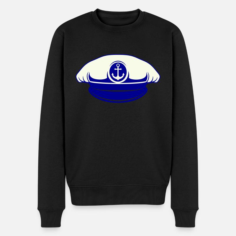 matrosen mütze - Männer Premium Bio Pullover - Schwarz