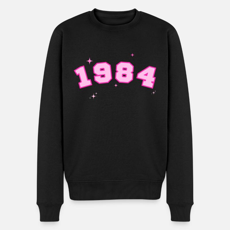 1984 Rosenstern - Männer Premium Bio Pullover - Schwarz