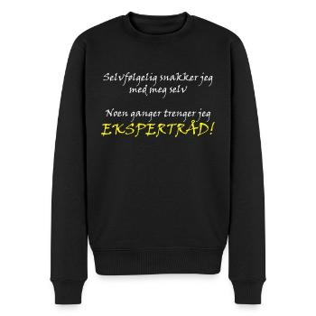 Expert advice - Men's Premium Organic Jumper - black - Front - Nico (187cm)