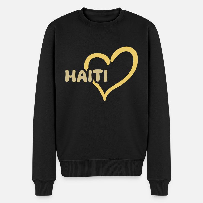 Haiti Haiti - Männer Premium Bio Pullover - Schwarz