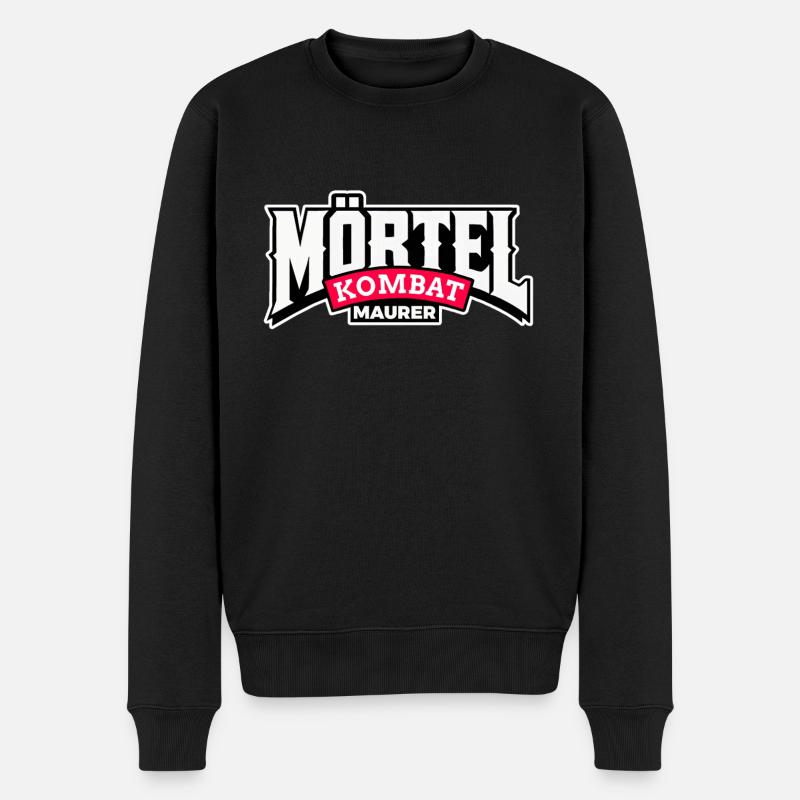 Maurer "Mörtel Kombat" - Männer Premium Bio Pullover - Schwarz