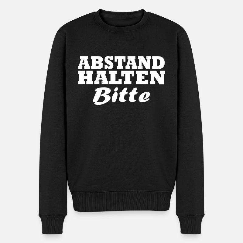 Abstand Halten - Männer Premium Bio Pullover - Schwarz