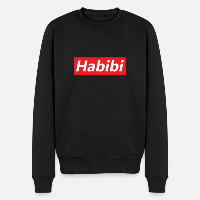 Typographie du logo rouge Habibi - Pull Premium bio Homme - noir