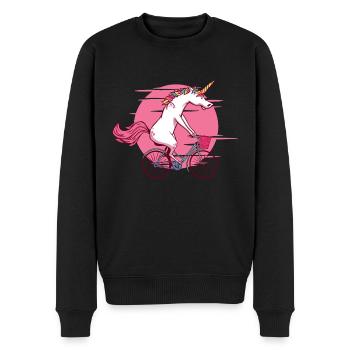 Unicorn on bicycle - Men's Premium Organic Jumper - black - Front - Nico (187cm)