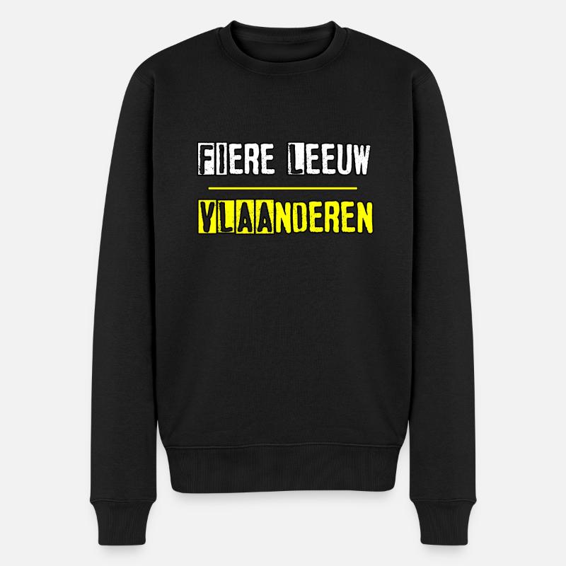 FIERE LEEUW - PROUD LION - VLAANDEREN - Pull Premium bio Homme - noir