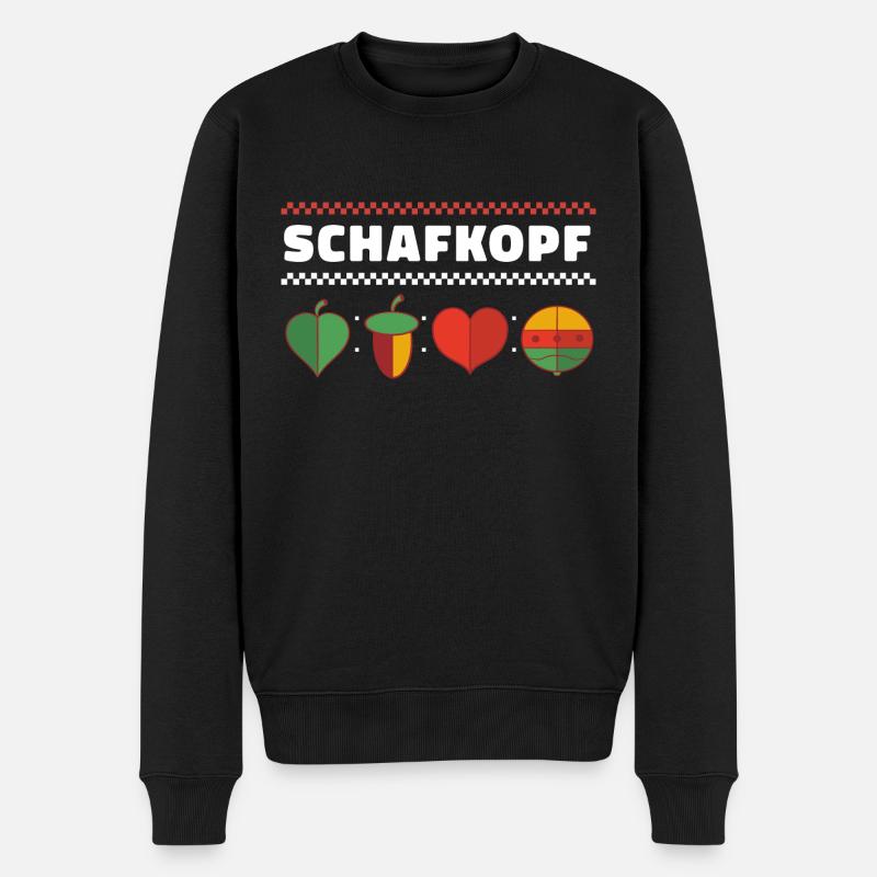 Schafkopfen Schafkopf Kartenspiel Spielkarten - Männer Premium Bio Pullover - Schwarz