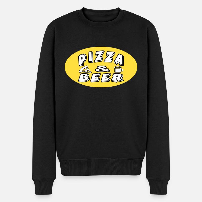 Pizza - Männer Premium Bio Pullover - Schwarz