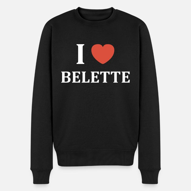 i love belette - Pull Premium bio Homme - noir