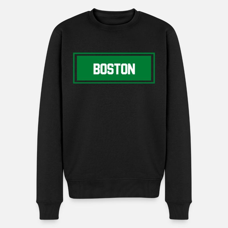 Boston Stadt - Männer Premium Bio Pullover - Schwarz