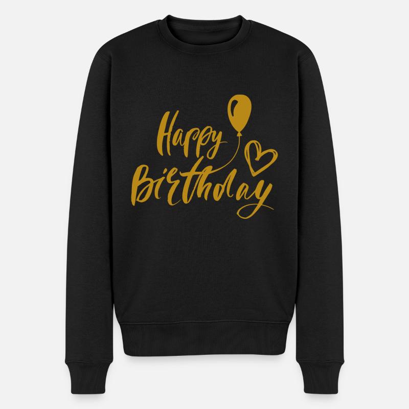 Happy Birthday Geschenkidee Geburtstagsgeschenk - Männer Premium Bio Pullover - Schwarz