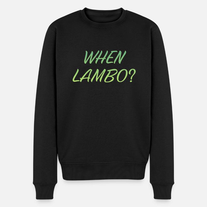 WENN LAMBO GRÜN - Männer Premium Bio Pullover - Schwarz
