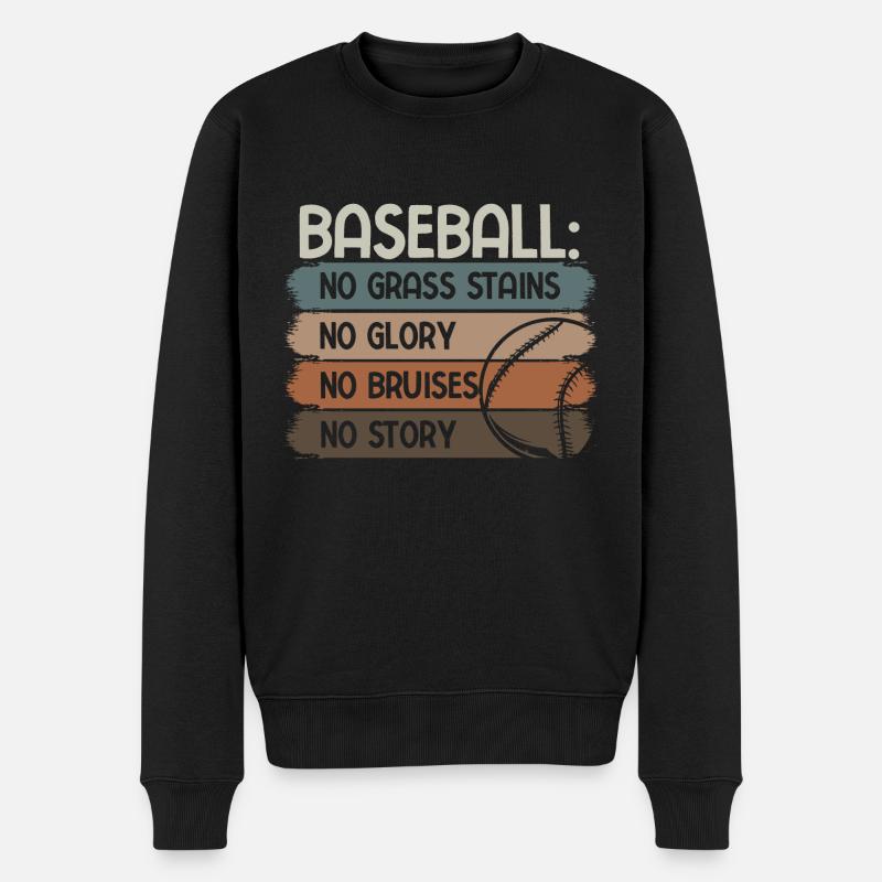 Baseball - Männer Premium Bio Pullover - Schwarz